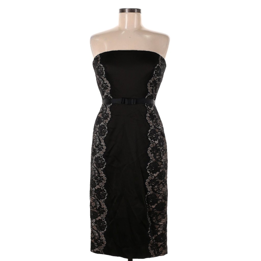 Tadashi Shoji Black Sheath Midi Dress